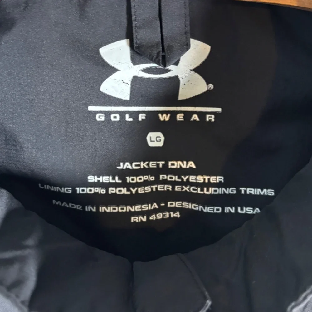 Under Armour Golf Jacket DNA Mens Large Black Short Sleeve 1/4 Zip Windshirt